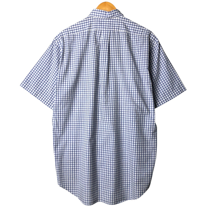 Ralph Lauren BLAKE short sleeve button down check shirt, men's size M cotton white type Vintage Second Hand