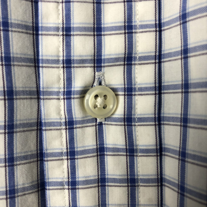 Ralph Lauren BLAKE short sleeve button down check shirt, men's size M cotton white type Vintage Second Hand