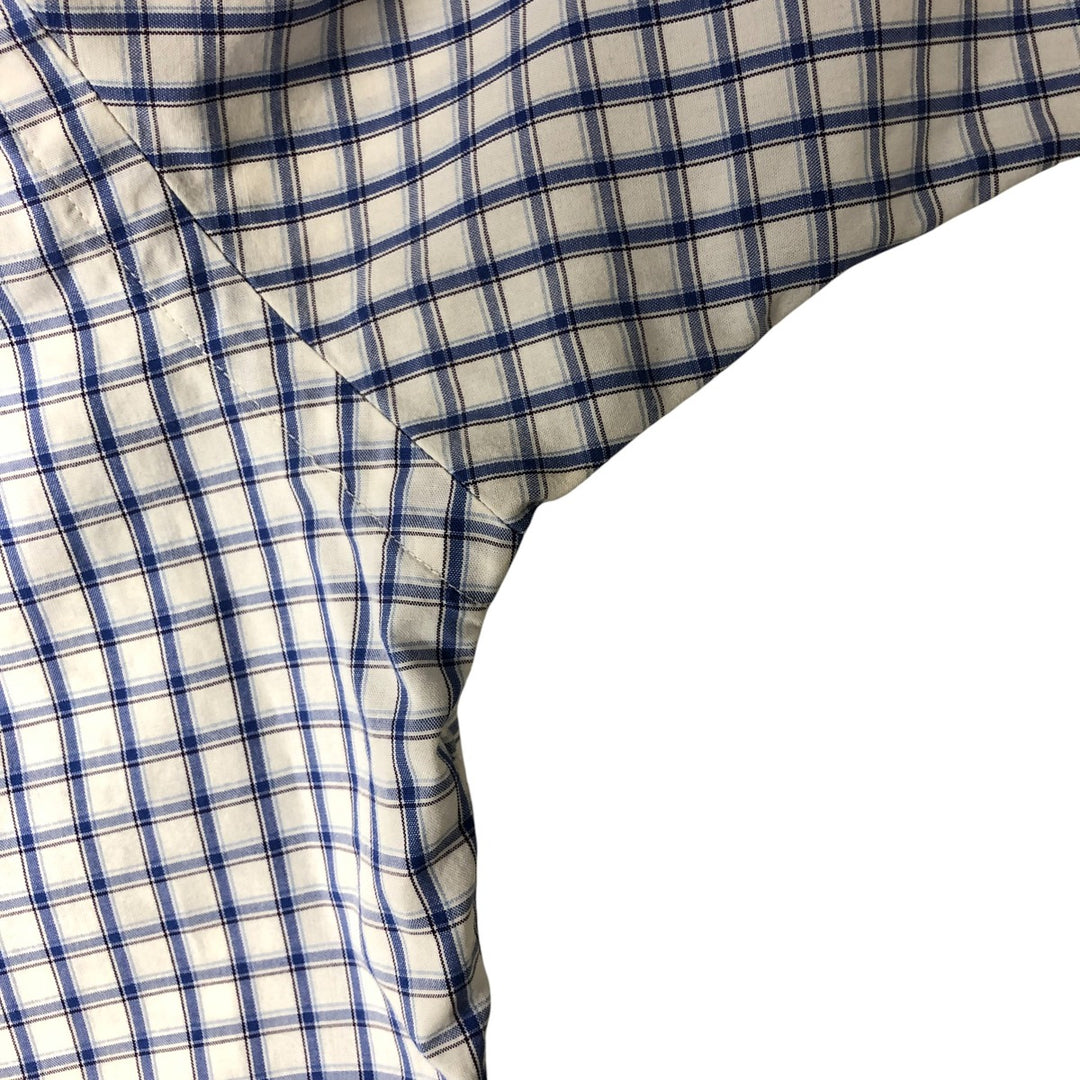 Ralph Lauren BLAKE short sleeve button down check shirt, men's size M cotton white type Vintage Second Hand