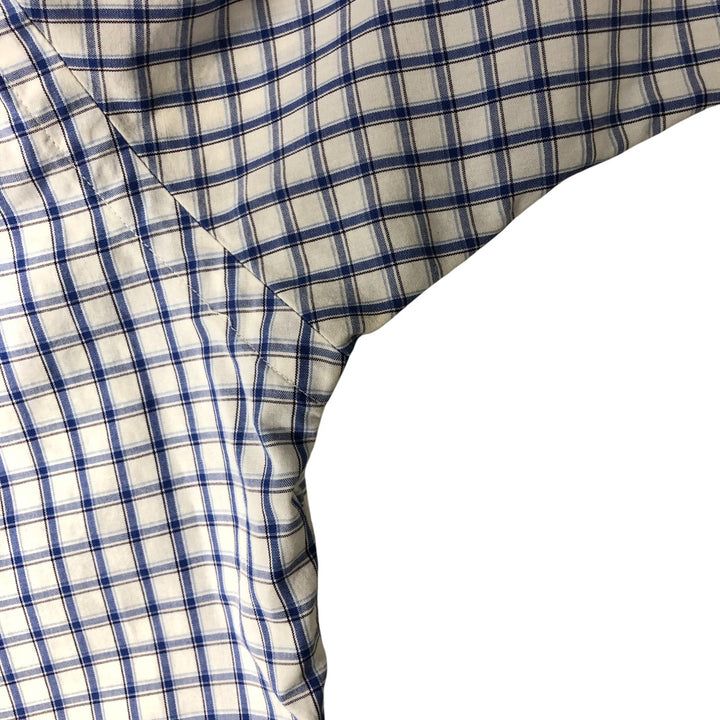 Ralph Lauren BLAKE short sleeve button down check shirt, men's size M cotton white type Vintage Second Hand