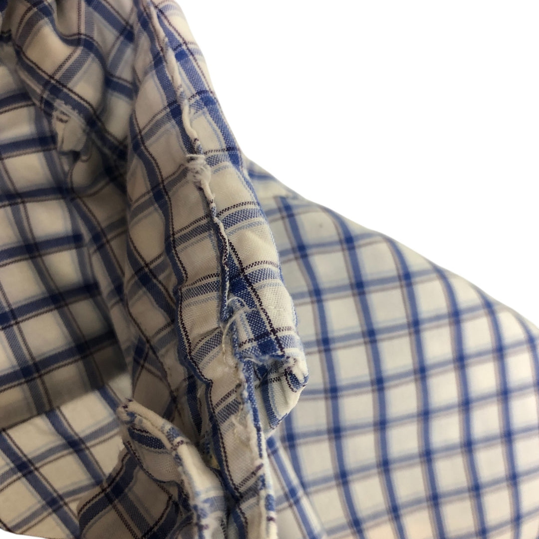Ralph Lauren BLAKE short sleeve button down check shirt, men's size M cotton white type Vintage Second Hand