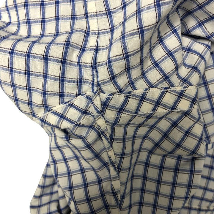 Ralph Lauren BLAKE short sleeve button down check shirt, men's size M cotton white type Vintage Second Hand