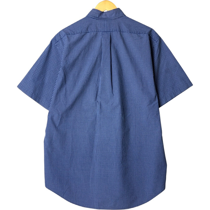 Ralph Lauren Classic Fit Short Sleeve Button Down Check Shirt Men's Size L cotton blue type Vintage Second Hand