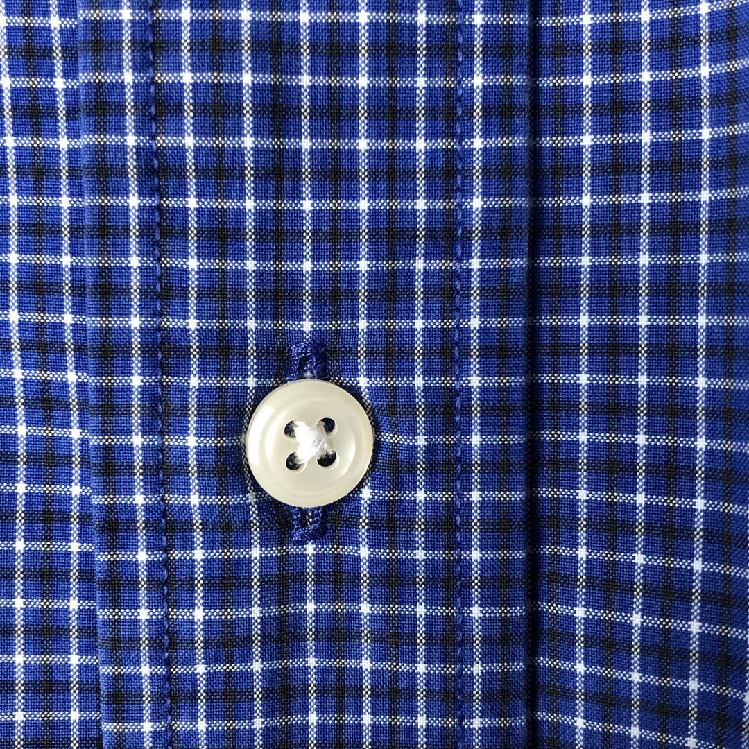 Ralph Lauren Classic Fit Short Sleeve Button Down Check Shirt Men's Size L cotton blue type Vintage Second Hand