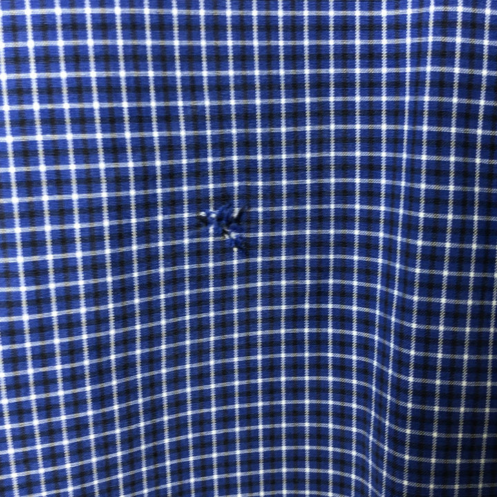 Ralph Lauren Classic Fit Short Sleeve Button Down Check Shirt Men's Size L cotton blue type Vintage Second Hand