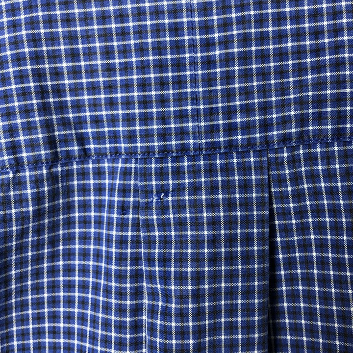 Ralph Lauren Classic Fit Short Sleeve Button Down Check Shirt Men's Size L cotton blue type Vintage Second Hand