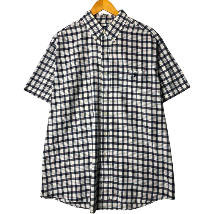 Ralph Lauren Heritage short-sleeved button-down check shirt, men's size XL cotton white type Vintage Second Hand