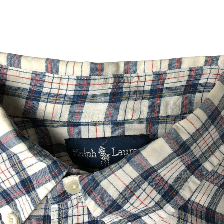 Ralph Lauren Heritage short-sleeved button-down check shirt, men's size XL cotton white type Vintage Second Hand