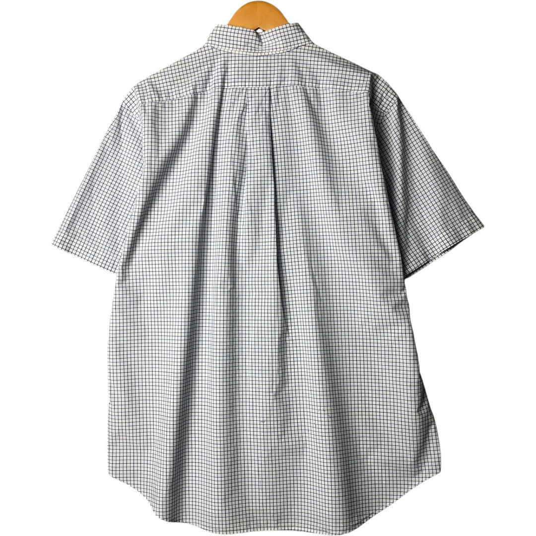 Ralph Lauren Classic Fit short sleeve button down check shirt, men's size L cotton white type Vintage Second Hand