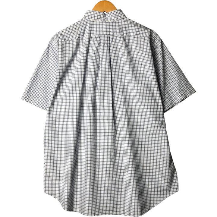 Ralph Lauren Classic Fit short sleeve button down check shirt, men's size L cotton white type Vintage Second Hand