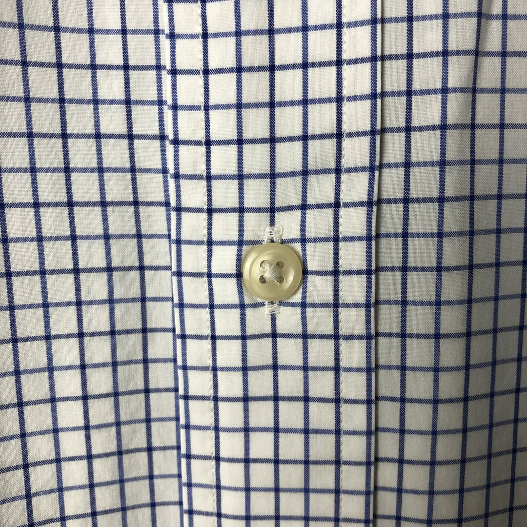 Ralph Lauren Classic Fit short sleeve button down check shirt, men's size L cotton white type Vintage Second Hand