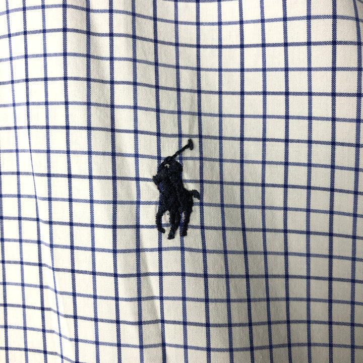 Ralph Lauren Classic Fit short sleeve button down check shirt, men's size L cotton white type Vintage Second Hand
