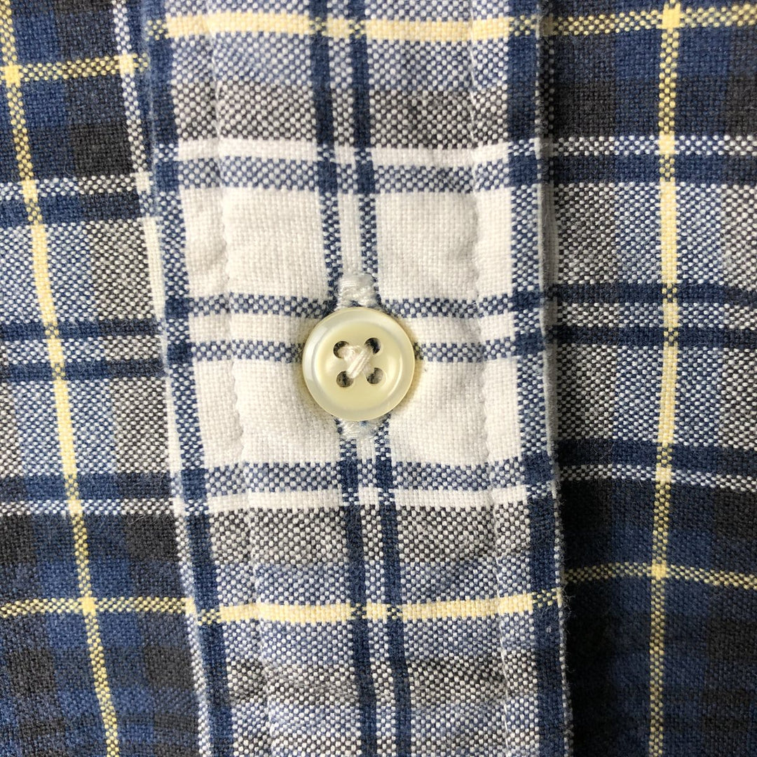 Ralph Lauren BLAKE short sleeve button down check shirt, men's size L cotton navy blue type Vintage Second Hand