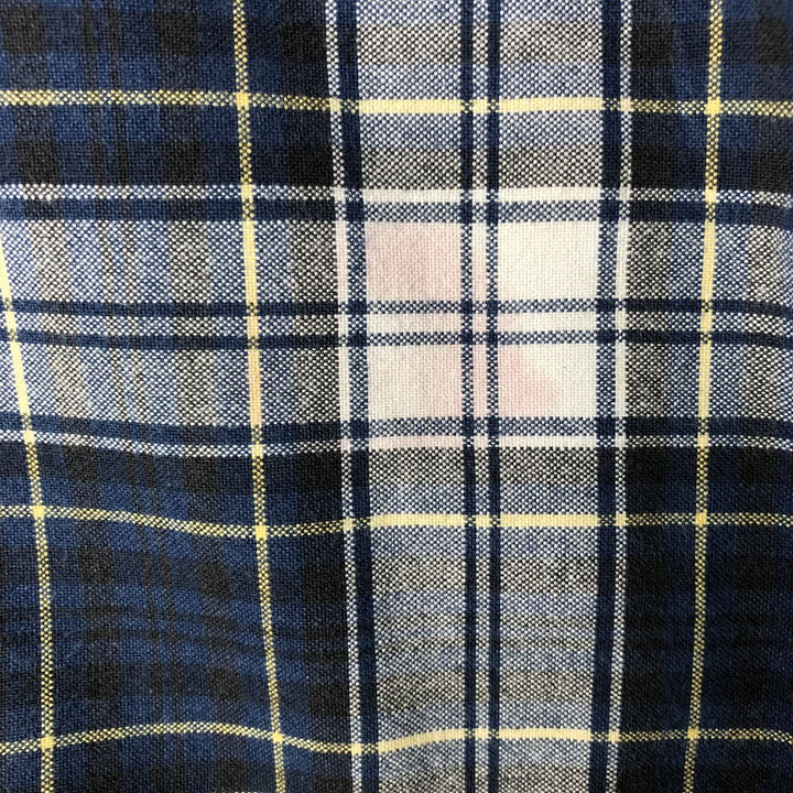 Ralph Lauren BLAKE short sleeve button down check shirt, men's size L cotton navy blue type Vintage Second Hand