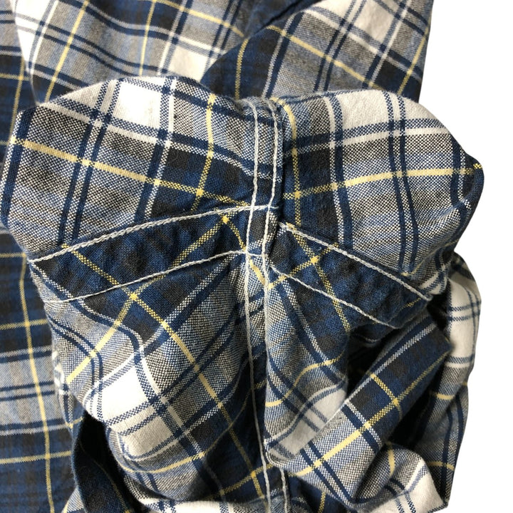 Ralph Lauren BLAKE short sleeve button down check shirt, men's size L cotton navy blue type Vintage Second Hand