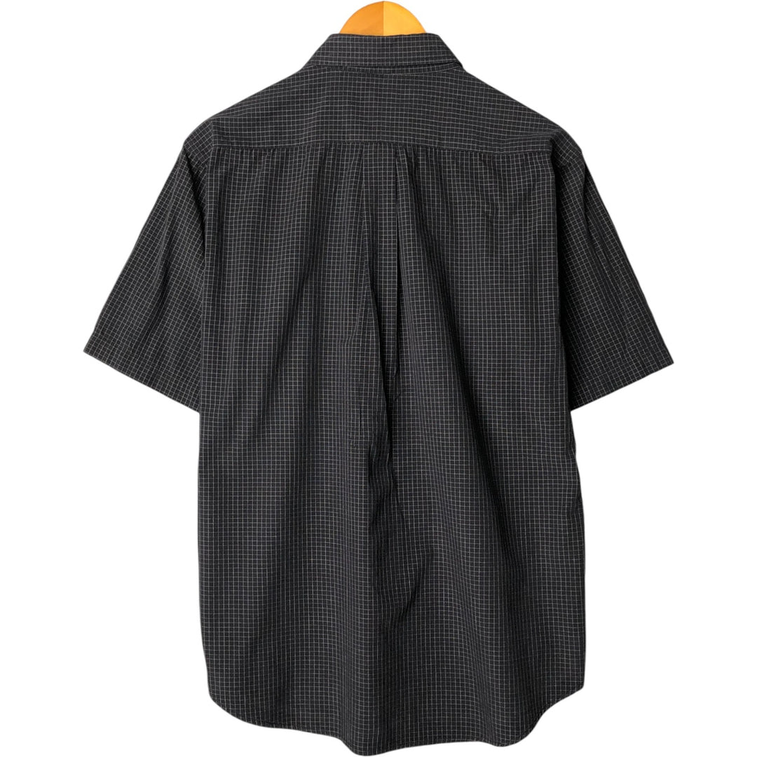 Ralph Lauren POLO by Ralph Lauren short-sleeved check shirt, men's size XL cotton black type Vintage Second Hand