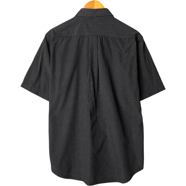 Ralph Lauren POLO by Ralph Lauren short-sleeved check shirt, men's size XL cotton black type Vintage Second Hand