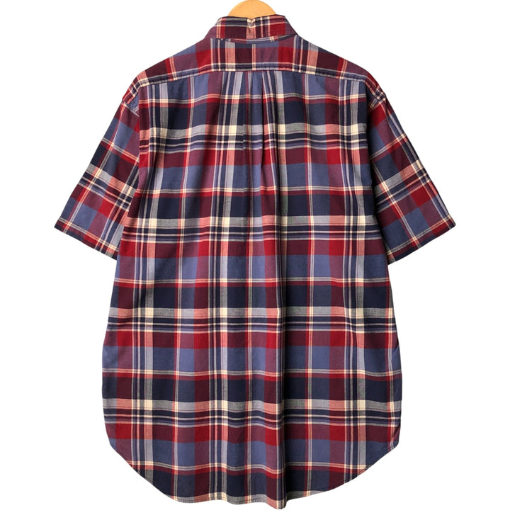 Ralph Lauren BLAKE short sleeve button down check shirt, men's size L cotton blue type Vintage Second Hand