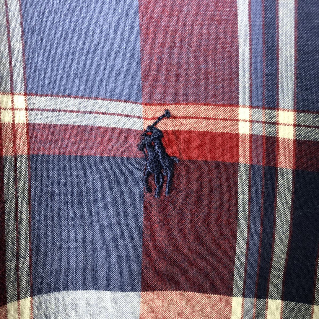 Ralph Lauren BLAKE short sleeve button down check shirt, men's size L cotton blue type Vintage Second Hand