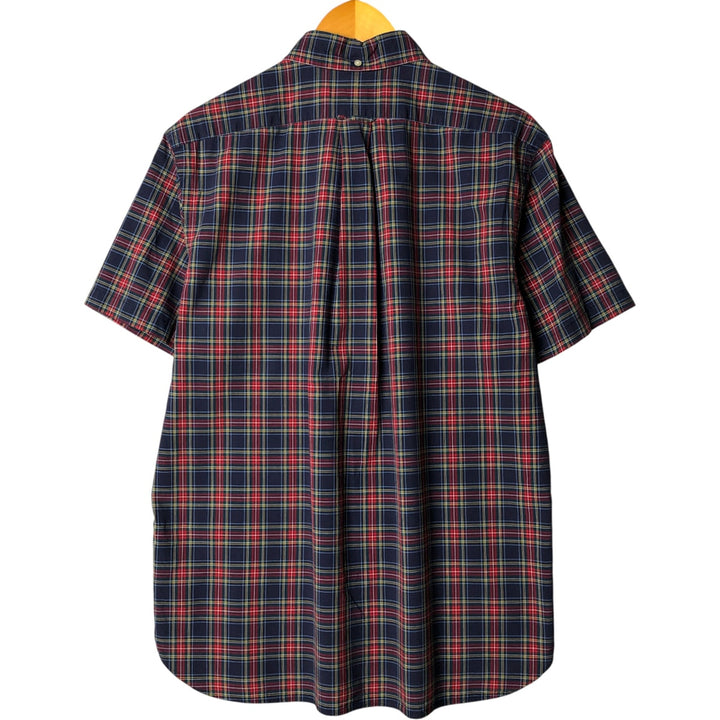 Ralph Lauren short sleeve button down check shirt, men's size L cotton blue type Vintage Second Hand