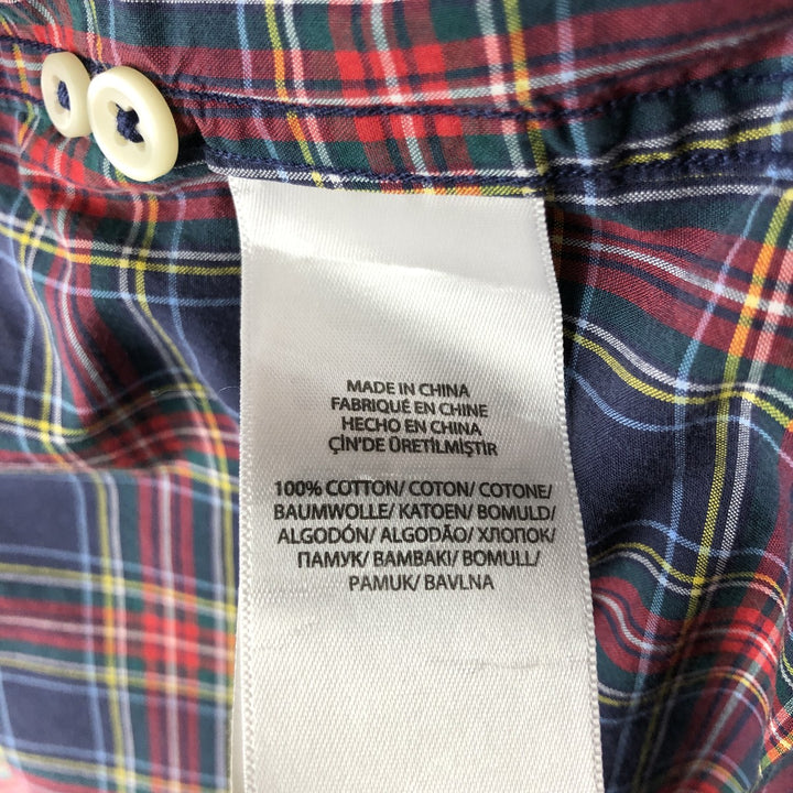 Ralph Lauren short sleeve button down check shirt, men's size L cotton blue type Vintage Second Hand