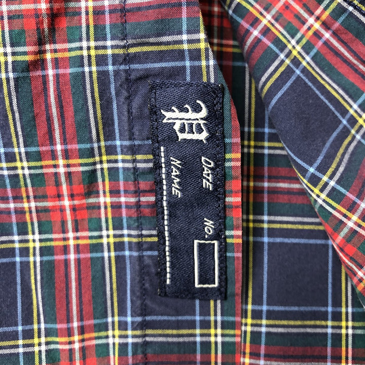 Ralph Lauren short sleeve button down check shirt, men's size L cotton blue type Vintage Second Hand