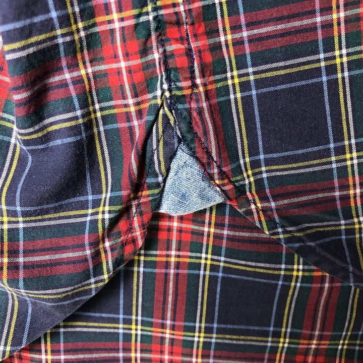 Ralph Lauren short sleeve button down check shirt, men's size L cotton blue type Vintage Second Hand
