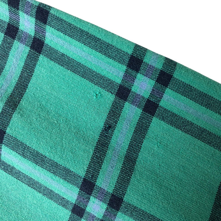 Ralph Lauren BLAIRE short sleeve button down check shirt, men's size M cotton Emerald green Vintage Second Hand