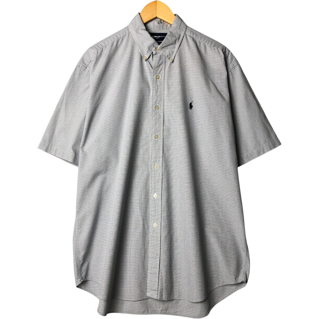 Ralph Lauren RALPH LAUREN GOLF TILDEN short sleeve button down check shirt men's size L cotton white type Vintage Second Hand