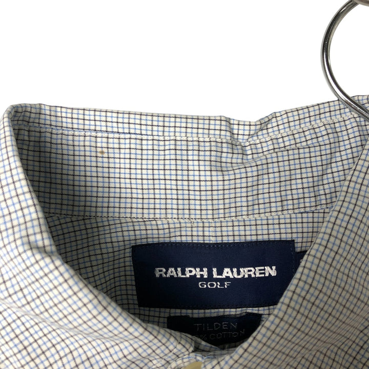 Ralph Lauren RALPH LAUREN GOLF TILDEN short sleeve button down check shirt men's size L cotton white type Vintage Second Hand
