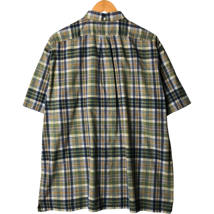 Ralph Lauren POLO by Ralph Lauren GREGGOR short-sleeved button-down check shirt, men's size XL cotton green type Vintage Second Hand