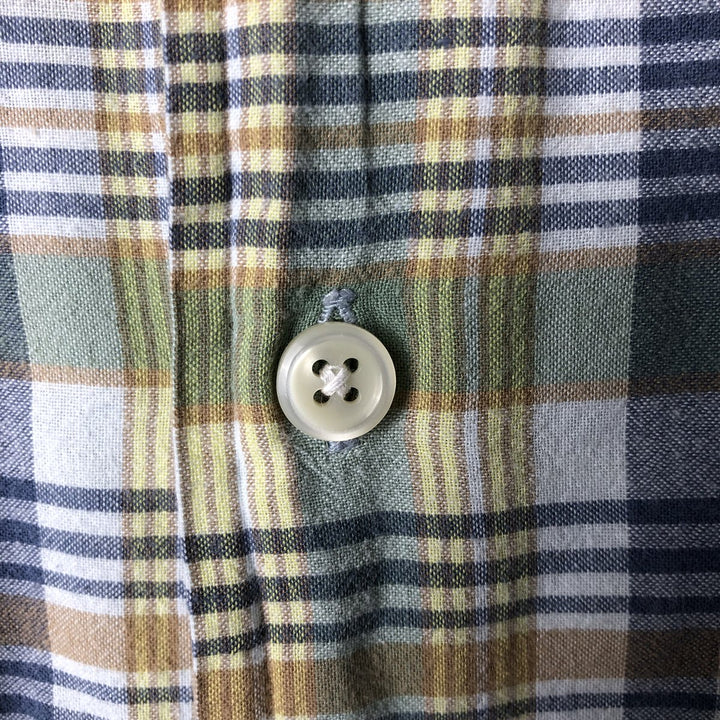Ralph Lauren POLO by Ralph Lauren GREGGOR short-sleeved button-down check shirt, men's size XL cotton green type Vintage Second Hand