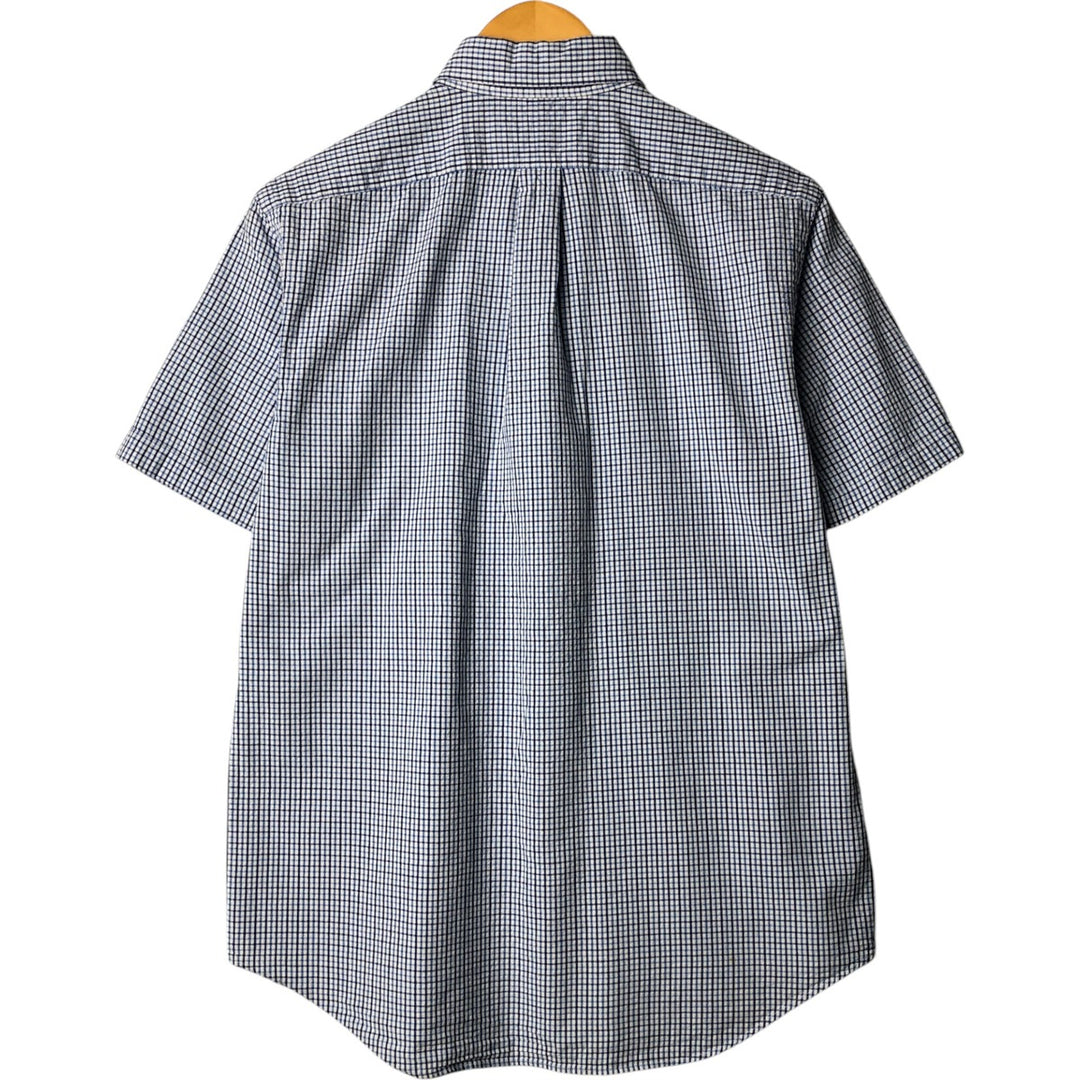 Ralph Lauren Gingham Check Short Sleeve Button Down Check Shirt Men's M Size cotton white type Vintage Second Hand