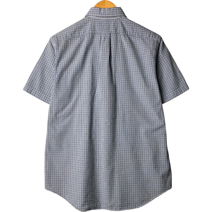 Ralph Lauren Gingham Check Short Sleeve Button Down Check Shirt Men's M Size cotton white type Vintage Second Hand