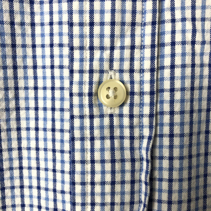 Ralph Lauren Gingham Check Short Sleeve Button Down Check Shirt Men's M Size cotton white type Vintage Second Hand