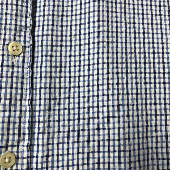 Ralph Lauren Gingham Check Short Sleeve Button Down Check Shirt Men's M Size cotton white type Vintage Second Hand