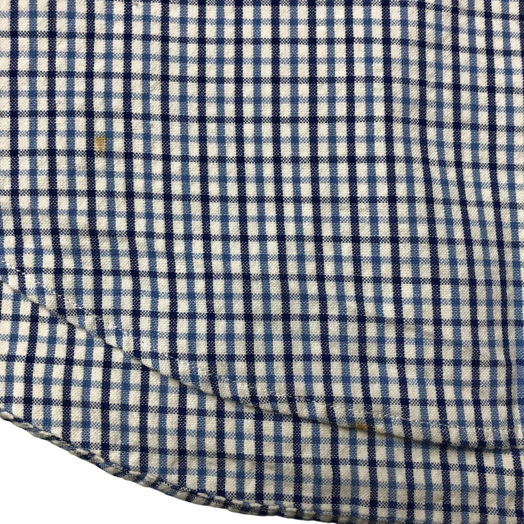 Ralph Lauren Gingham Check Short Sleeve Button Down Check Shirt Men's M Size cotton white type Vintage Second Hand
