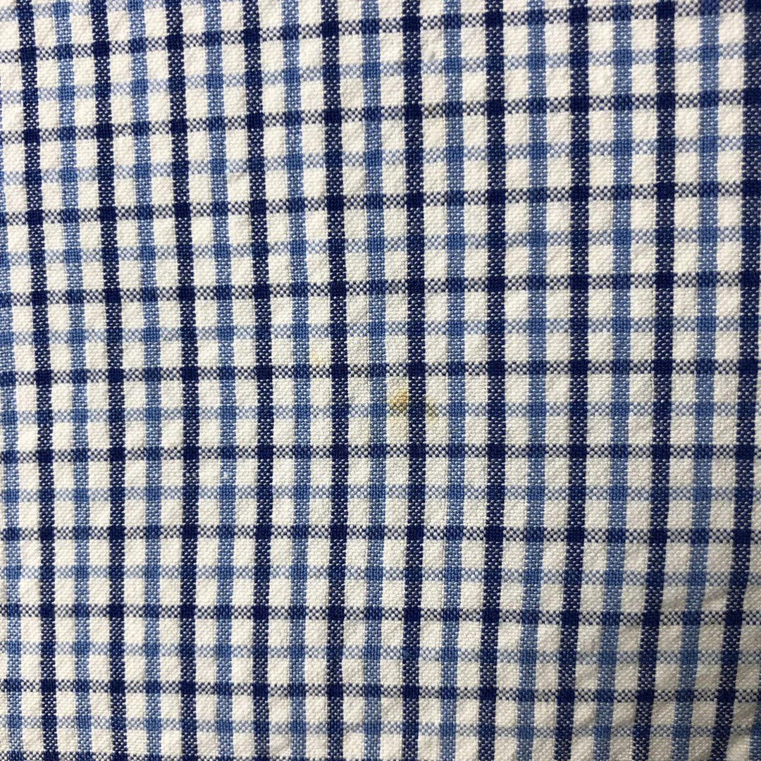 Ralph Lauren Gingham Check Short Sleeve Button Down Check Shirt Men's M Size cotton white type Vintage Second Hand