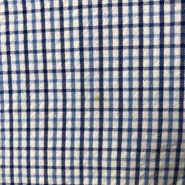 Ralph Lauren Gingham Check Short Sleeve Button Down Check Shirt Men's M Size cotton white type Vintage Second Hand