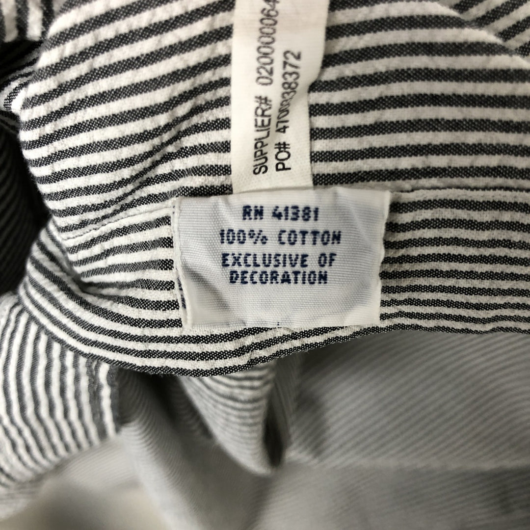 Ralph Lauren Seersucker Short Sleeve Button-Down Striped Shirt Men's XL cotton white type Vintage Second Hand