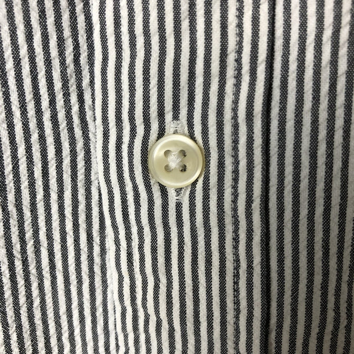 Ralph Lauren Seersucker Short Sleeve Button-Down Striped Shirt Men's XL cotton white type Vintage Second Hand