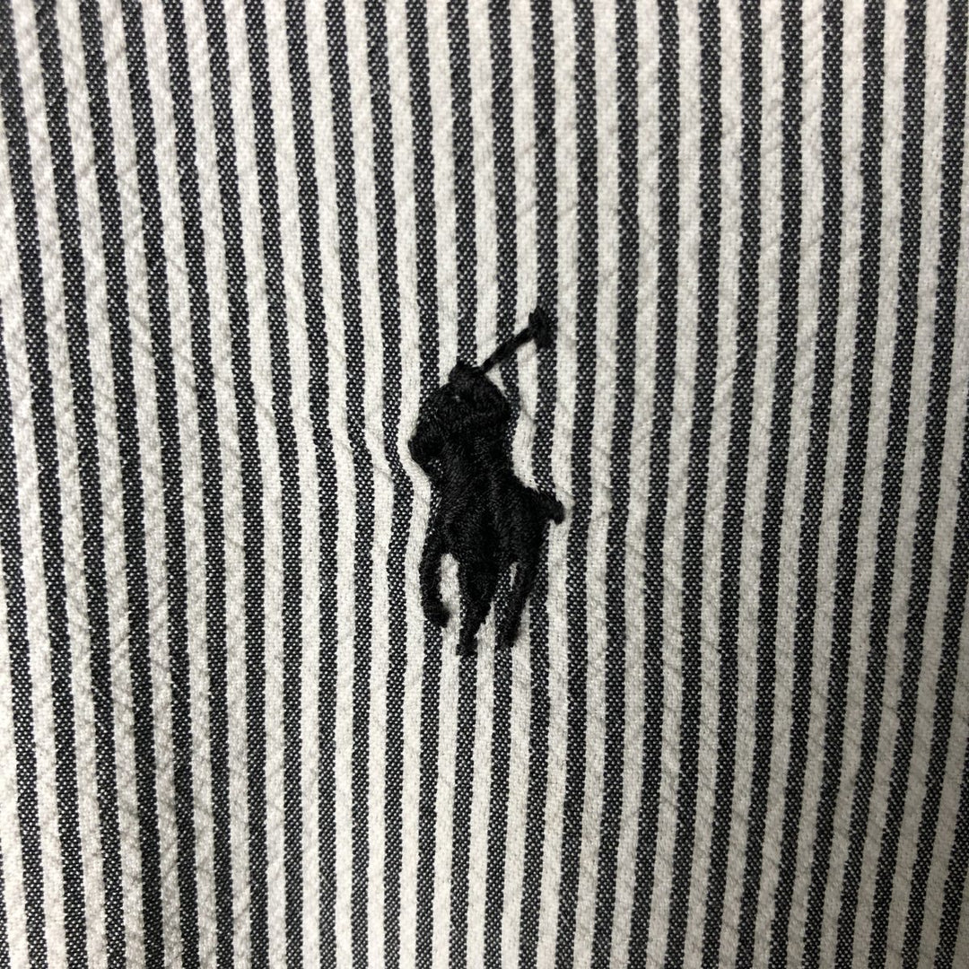 Ralph Lauren Seersucker Short Sleeve Button-Down Striped Shirt Men's XL cotton white type Vintage Second Hand