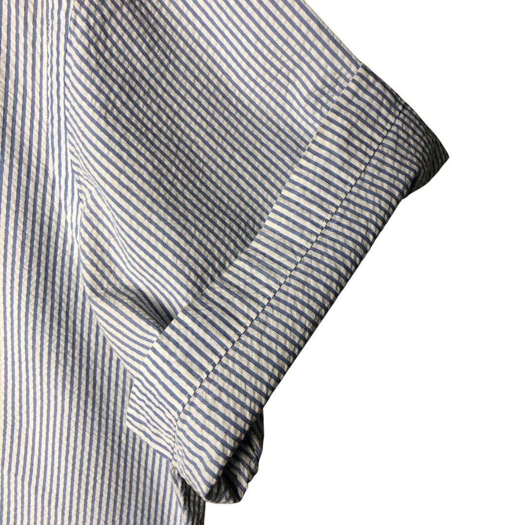 Ralph Lauren Classic Fit Seersucker Short Sleeve Button Down Striped Shirt Men's Size L cotton white type Vintage Second Hand