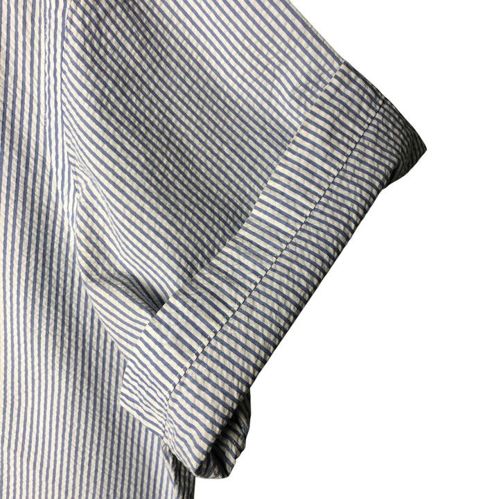 Ralph Lauren Classic Fit Seersucker Short Sleeve Button Down Striped Shirt Men's Size L cotton white type Vintage Second Hand