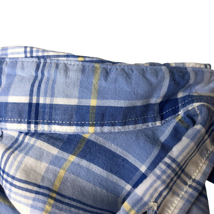 Brooks Brothers 1818 Madras Check Short Sleeve Button-Down Check Shirt, Men's Size XL cotton blue type Vintage Second Hand
