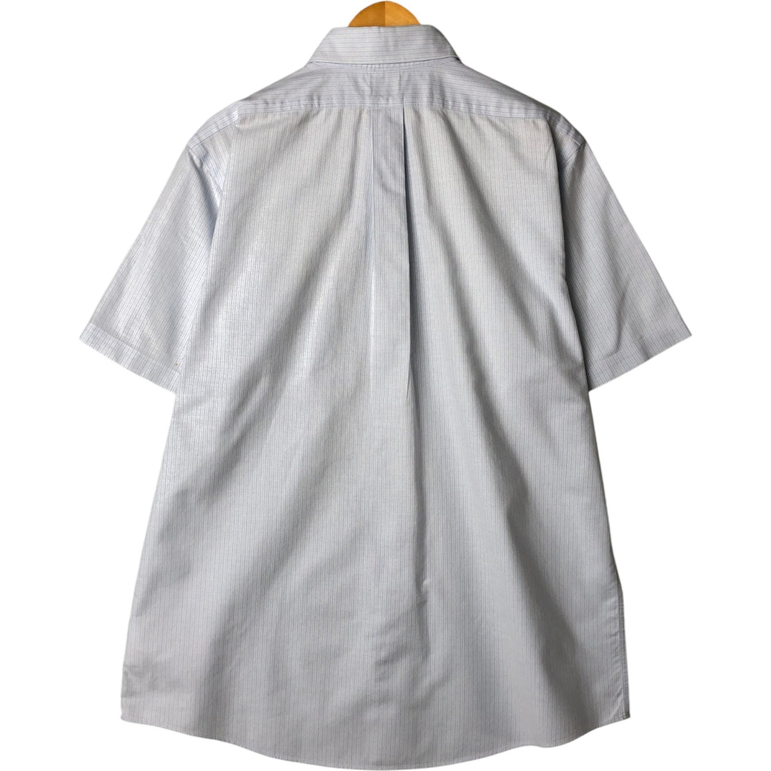 Brooks Brothers Est. 1818 Short Sleeve Button-Down Striped Shirt, Men's Size XL cotton Blue type light blue Vintage Second Hand