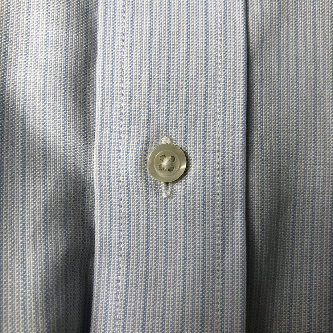 Brooks Brothers Est. 1818 Short Sleeve Button-Down Striped Shirt, Men's Size XL cotton Blue type light blue Vintage Second Hand