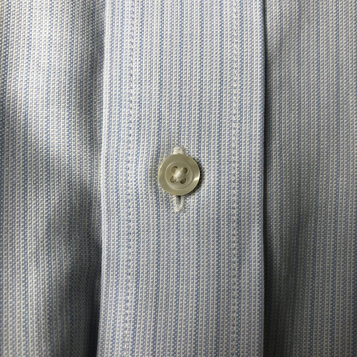 Brooks Brothers Est. 1818 Short Sleeve Button-Down Striped Shirt, Men's Size XL cotton Blue type light blue Vintage Second Hand