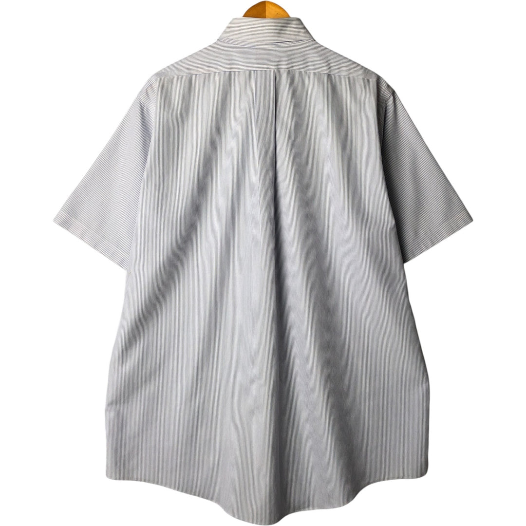 Brooks Brothers Est.1818 Short Sleeve Button-Down Striped Shirt, Men's Size L cotton blue type Vintage Second Hand