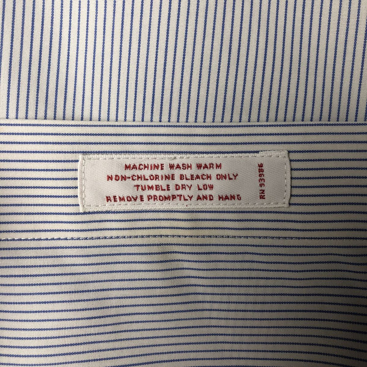 Brooks Brothers Est.1818 Short Sleeve Button-Down Striped Shirt, Men's Size L cotton blue type Vintage Second Hand